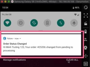 Order Status Notification - Feature Screenshot